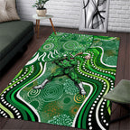 Melbourne Stars Area Rug Indigenous Dot Art Superhero Batter Tribal Pattern