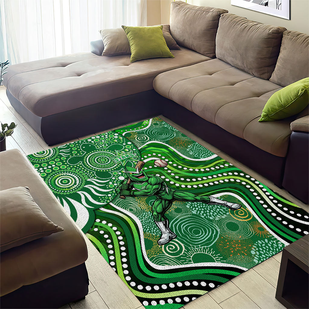 Melbourne Stars Area Rug Indigenous Dot Art Superhero Batter Tribal Pattern