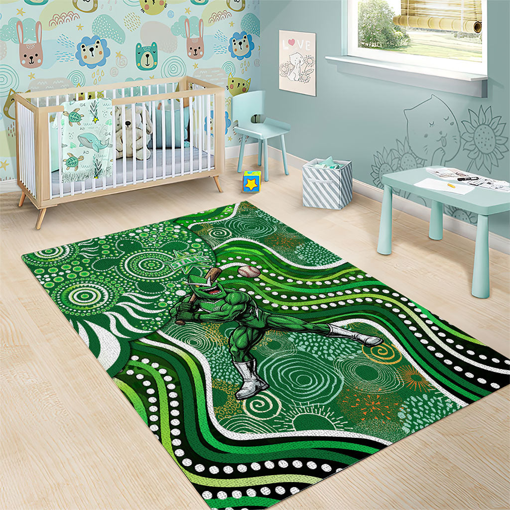 Melbourne Stars Area Rug Indigenous Dot Art Superhero Batter Tribal Pattern
