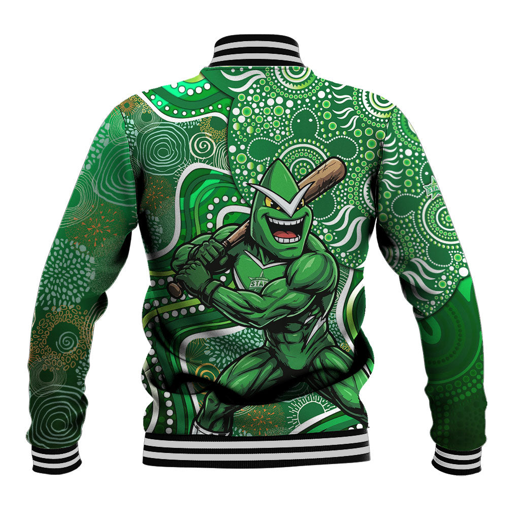 Melbourne Stars Baseball Jacket Indigenous Dot Art Superhero Batter Tribal Pattern