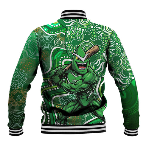 Melbourne Stars Baseball Jacket Indigenous Dot Art Superhero Batter Tribal Pattern