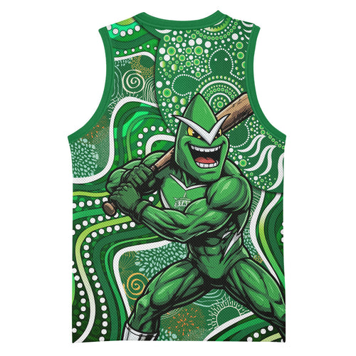 Melbourne Stars Basketball Jersey Indigenous Dot Art Superhero Batter Tribal Pattern