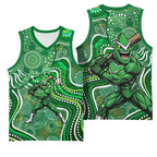Melbourne Stars Basketball Jersey Indigenous Dot Art Superhero Batter Tribal Pattern