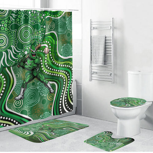 Melbourne Stars Bathroom Set Indigenous Dot Art Superhero Batter Tribal Pattern