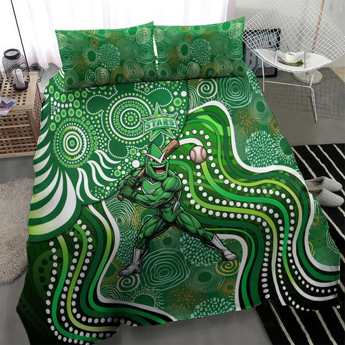 Melbourne Stars Bedding Set Indigenous Dot Art Superhero Batter Tribal Pattern