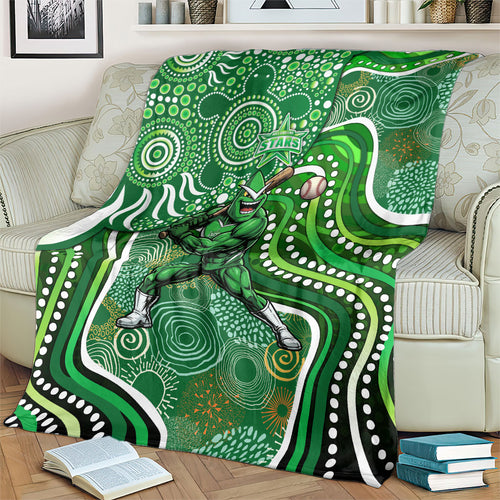 Melbourne Stars Blanket Indigenous Dot Art Superhero Batter Tribal Pattern