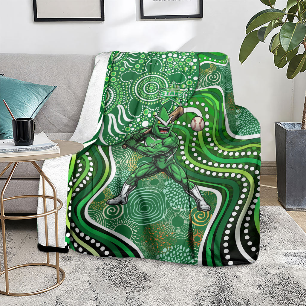 Melbourne Stars Blanket Indigenous Dot Art Superhero Batter Tribal Pattern