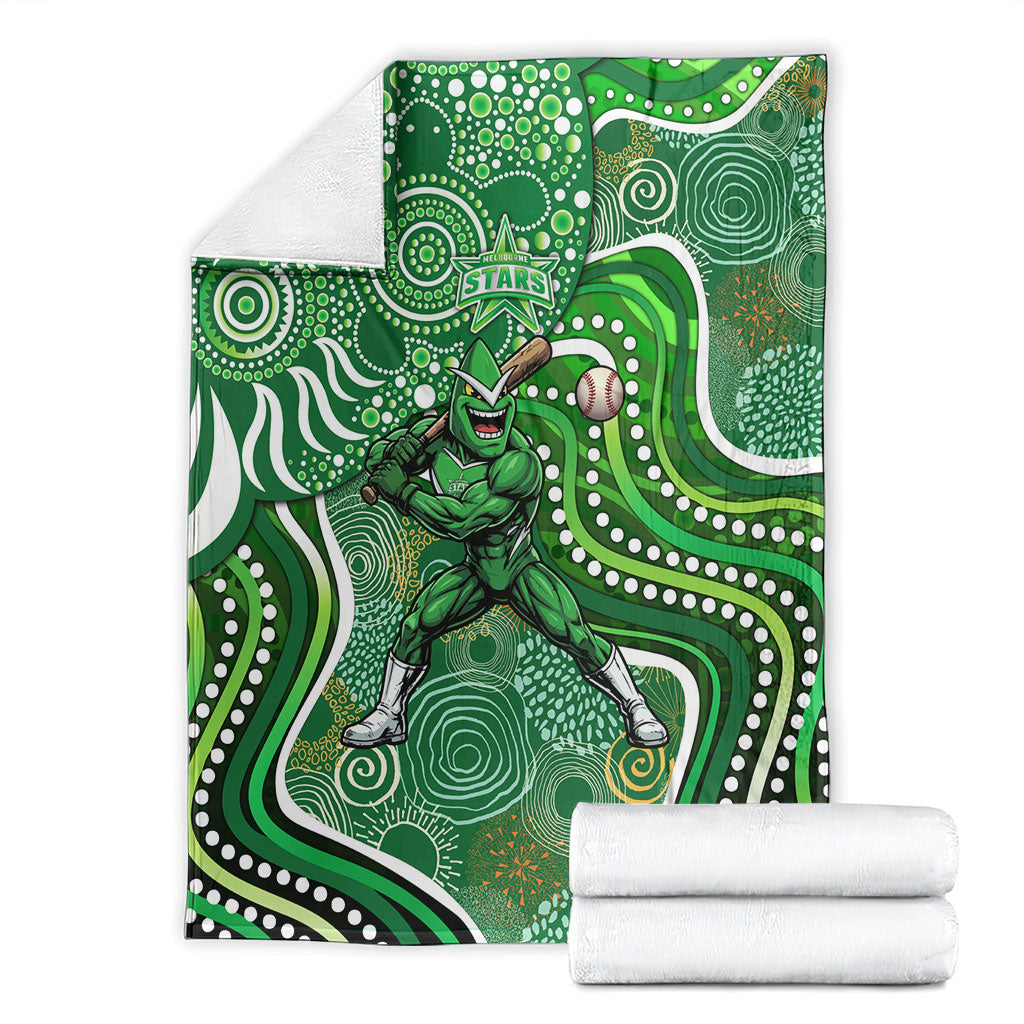 Melbourne Stars Blanket Indigenous Dot Art Superhero Batter Tribal Pattern