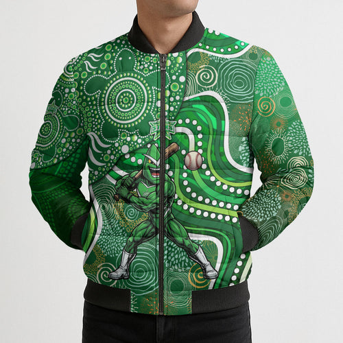 Melbourne Stars Bomber Puffer Jacket Indigenous Dot Art Superhero Batter Tribal Pattern