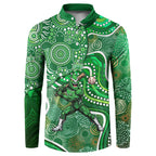 Melbourne Stars Button Sweatshirt Indigenous Dot Art Superhero Batter Tribal Pattern