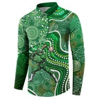 Melbourne Stars Button Sweatshirt Indigenous Dot Art Superhero Batter Tribal Pattern