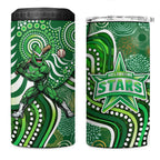 Melbourne Stars 4 in 1 Can Cooler Tumbler Indigenous Dot Art Superhero Batter Tribal Pattern