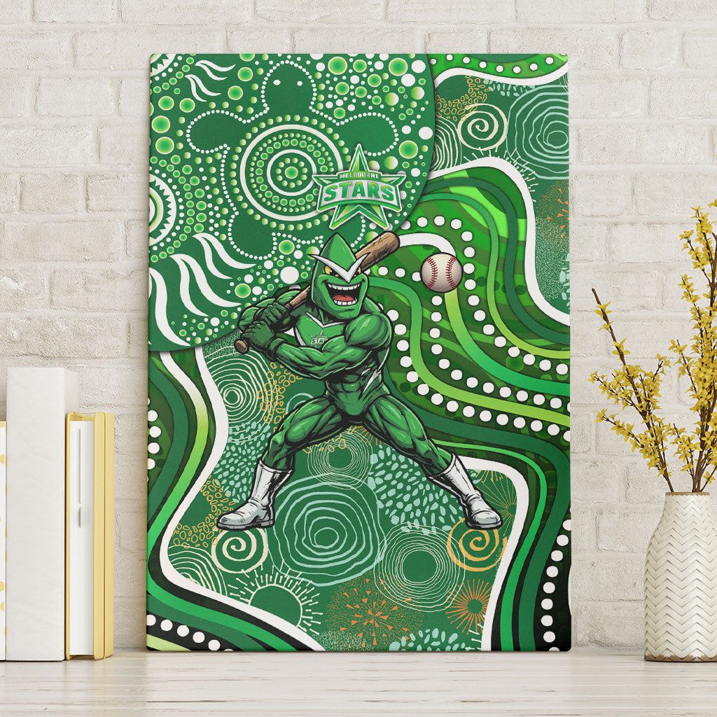 Melbourne Stars Canvas Wall Art Indigenous Dot Art Superhero Batter Tribal Pattern