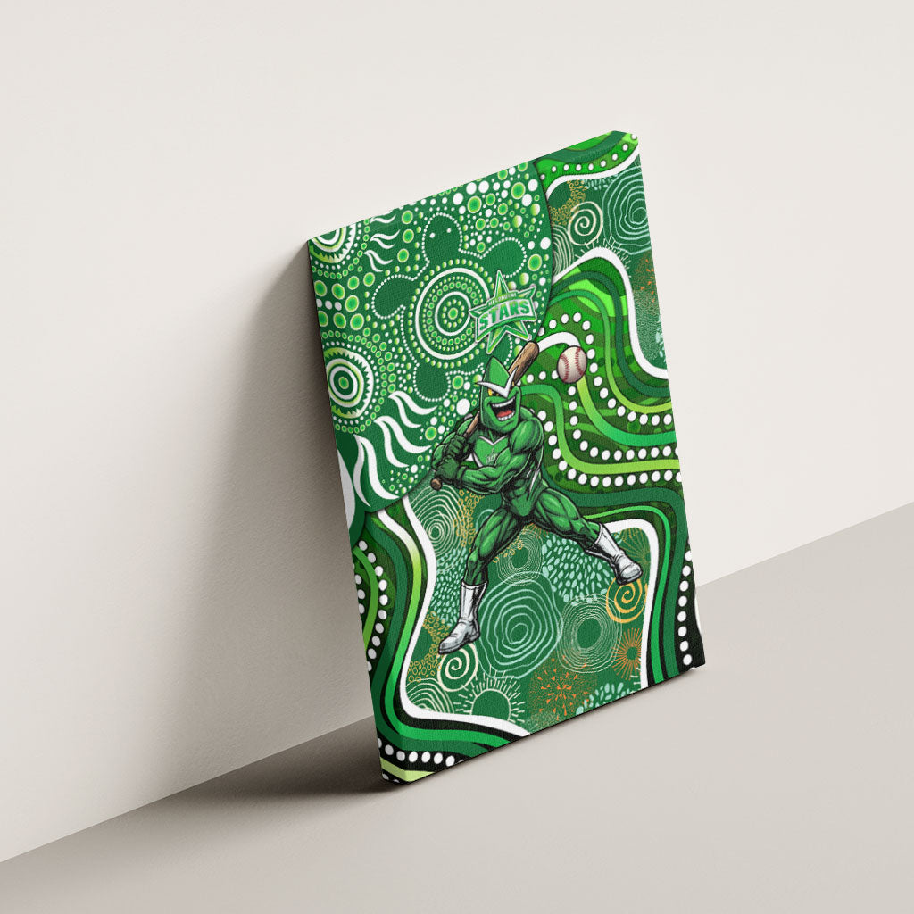 Melbourne Stars Canvas Wall Art Indigenous Dot Art Superhero Batter Tribal Pattern