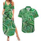 Melbourne Stars Couples Matching Summer Maxi Dress and Hawaiian Shirt Indigenous Dot Art Superhero Batter Tribal Pattern