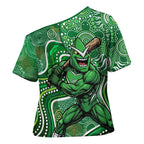 Melbourne Stars Cross Shoulder Shirt Indigenous Dot Art Superhero Batter Tribal Pattern