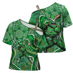 Melbourne Stars Cross Shoulder Shirt Indigenous Dot Art Superhero Batter Tribal Pattern