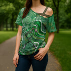 Melbourne Stars Cross Shoulder Shirt Indigenous Dot Art Superhero Batter Tribal Pattern