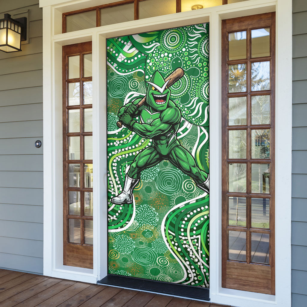 Melbourne Stars Door Cover Indigenous Dot Art Superhero Batter Tribal Pattern