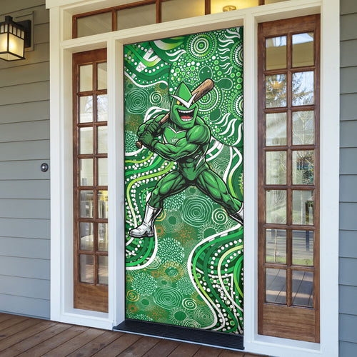 Melbourne Stars Door Cover Indigenous Dot Art Superhero Batter Tribal Pattern