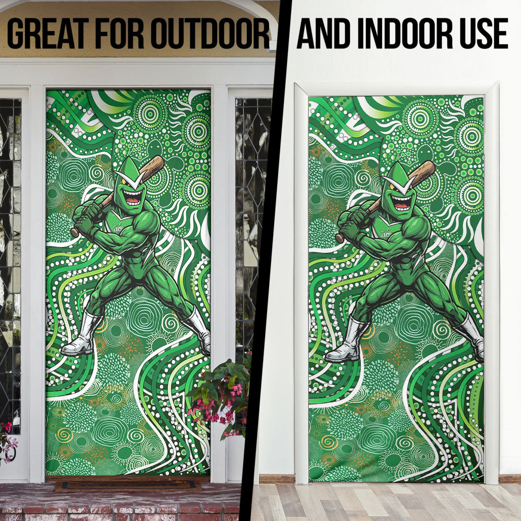 Melbourne Stars Door Cover Indigenous Dot Art Superhero Batter Tribal Pattern
