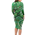 Melbourne Stars Family Matching Long Sleeve Bodycon Dress and Hawaiian Shirt Indigenous Dot Art Superhero Batter Tribal Pattern