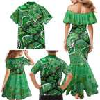 Melbourne Stars Family Matching Mermaid Dress and Hawaiian Shirt Indigenous Dot Art Superhero Batter Tribal Pattern