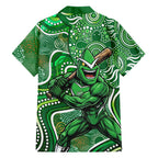 Melbourne Stars Family Matching Mermaid Dress and Hawaiian Shirt Indigenous Dot Art Superhero Batter Tribal Pattern