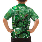 Melbourne Stars Family Matching Off Shoulder Maxi Dress and Hawaiian Shirt Indigenous Dot Art Superhero Batter Tribal Pattern