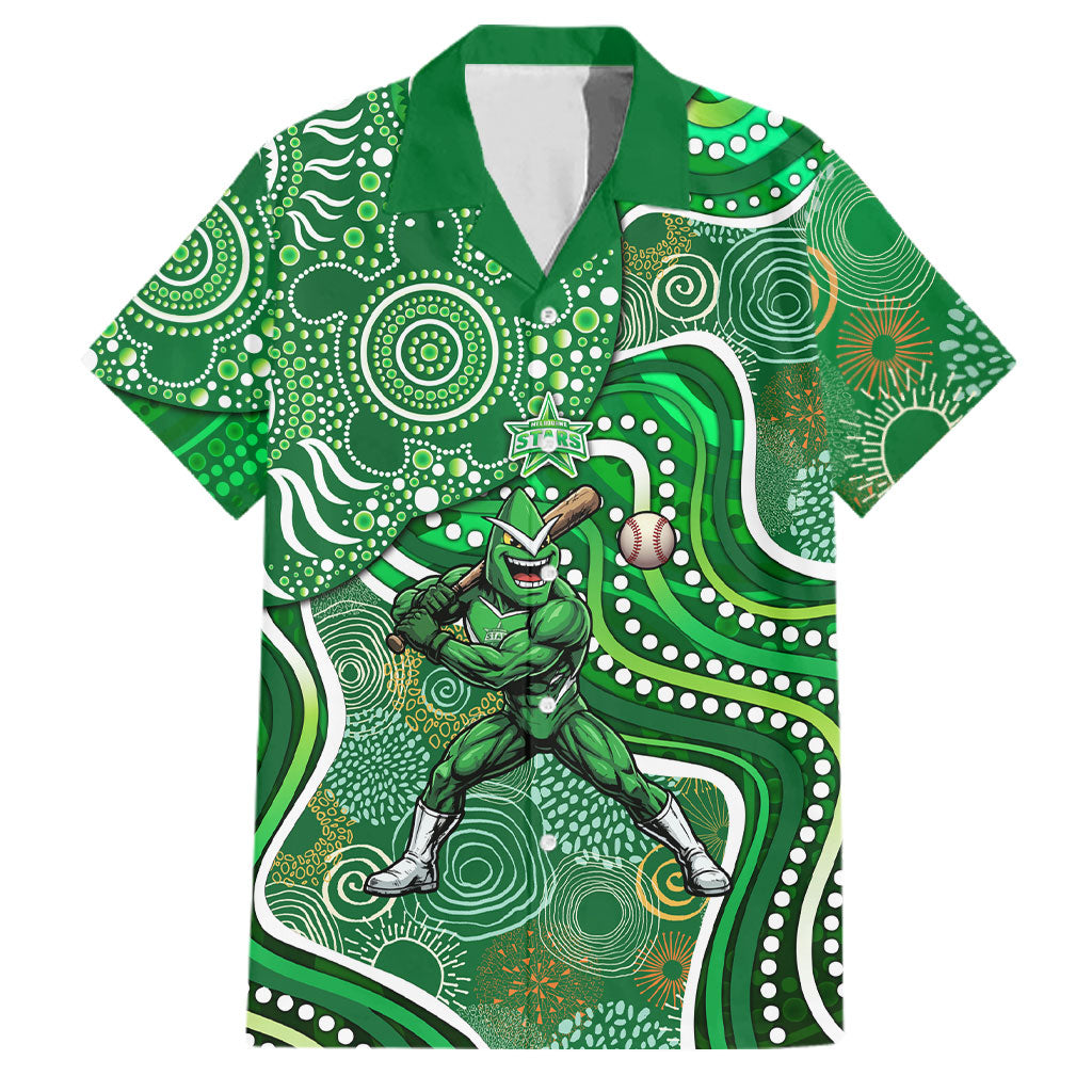 Melbourne Stars Family Matching Off Shoulder Maxi Dress and Hawaiian Shirt Indigenous Dot Art Superhero Batter Tribal Pattern