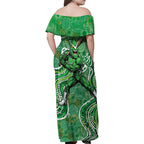 Melbourne Stars Family Matching Off Shoulder Maxi Dress and Hawaiian Shirt Indigenous Dot Art Superhero Batter Tribal Pattern