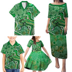 Melbourne Stars Family Matching Puletasi and Hawaiian Shirt Indigenous Dot Art Superhero Batter Tribal Pattern