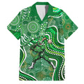 Melbourne Stars Family Matching Summer Maxi Dress and Hawaiian Shirt Indigenous Dot Art Superhero Batter Tribal Pattern