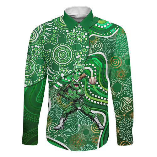 Melbourne Stars Family Matching Summer Maxi Dress and Hawaiian Shirt Indigenous Dot Art Superhero Batter Tribal Pattern