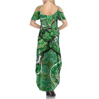 Melbourne Stars Family Matching Summer Maxi Dress and Hawaiian Shirt Indigenous Dot Art Superhero Batter Tribal Pattern