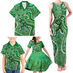 Melbourne Stars Family Matching Tank Maxi Dress and Hawaiian Shirt Indigenous Dot Art Superhero Batter Tribal Pattern