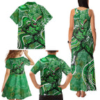 Melbourne Stars Family Matching Tank Maxi Dress and Hawaiian Shirt Indigenous Dot Art Superhero Batter Tribal Pattern