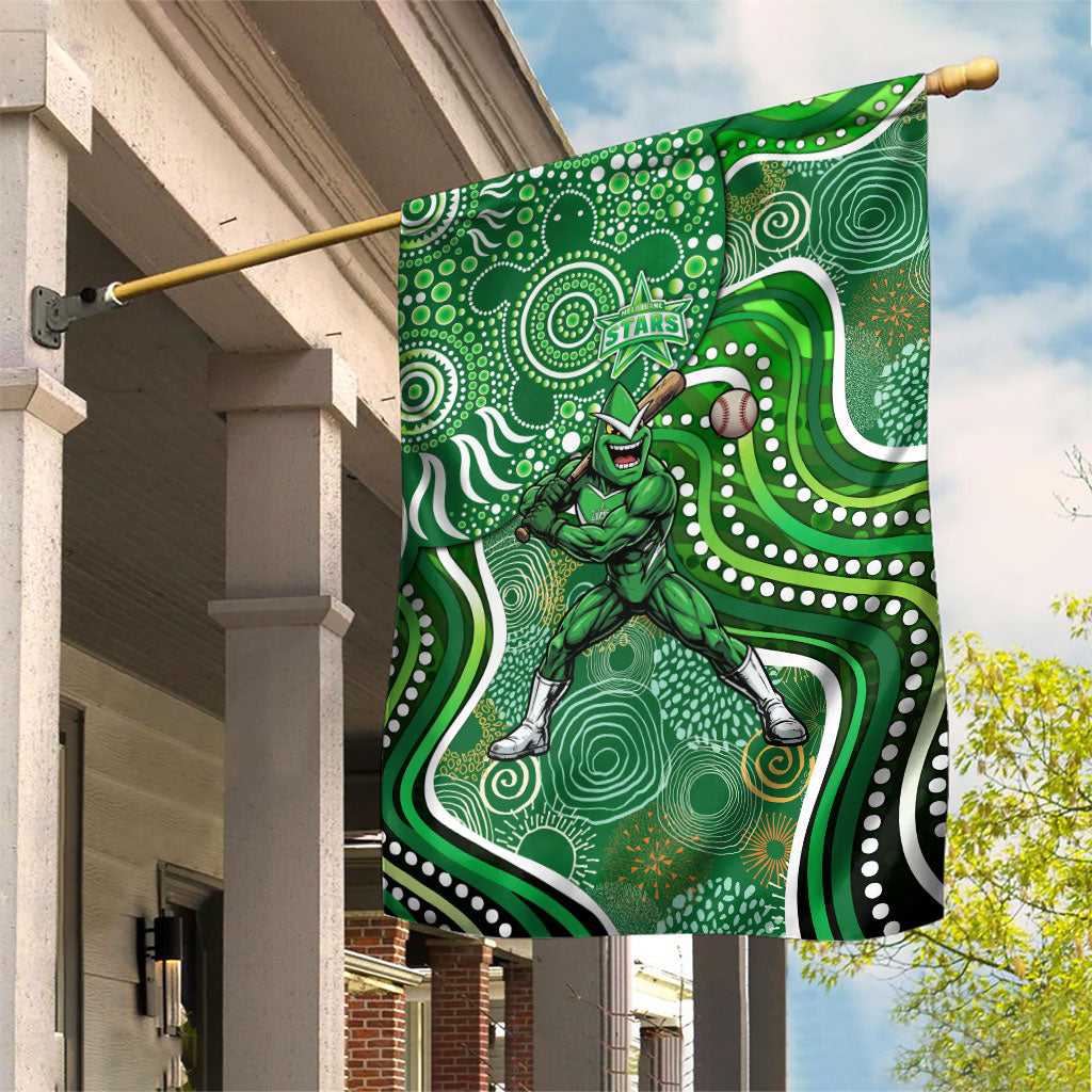 Melbourne Stars Garden Flag Indigenous Dot Art Superhero Batter Tribal Pattern