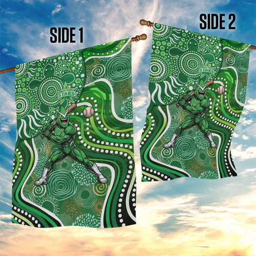 Melbourne Stars Garden Flag Indigenous Dot Art Superhero Batter Tribal Pattern