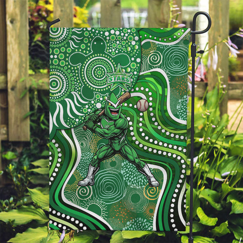 Melbourne Stars Garden Flag Indigenous Dot Art Superhero Batter Tribal Pattern