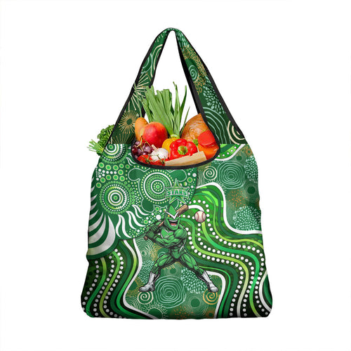 Melbourne Stars Grocery Bag Indigenous Dot Art Superhero Batter Tribal Pattern