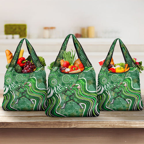 Melbourne Stars Grocery Bag Indigenous Dot Art Superhero Batter Tribal Pattern