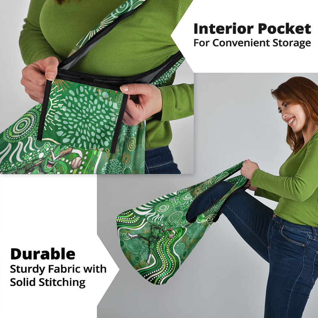 Melbourne Stars Grocery Bag Indigenous Dot Art Superhero Batter Tribal Pattern
