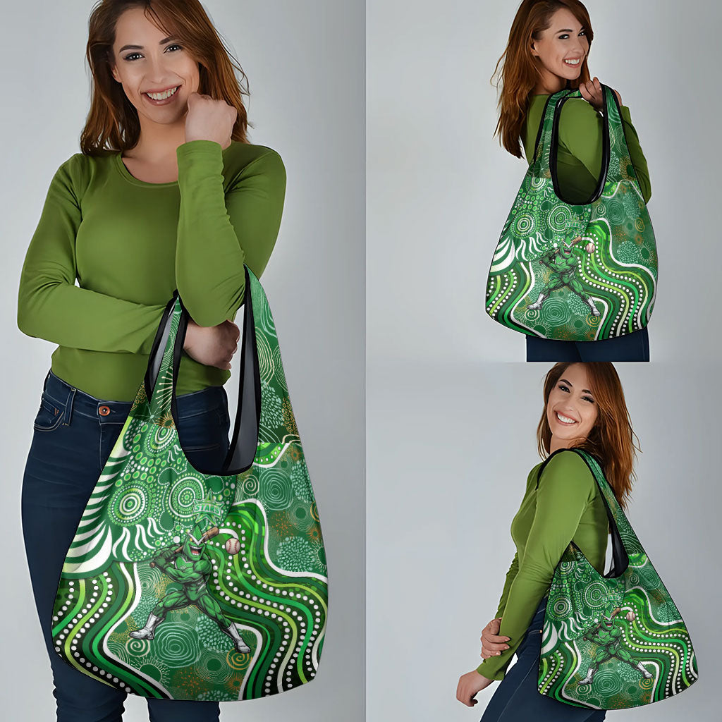 Melbourne Stars Grocery Bag Indigenous Dot Art Superhero Batter Tribal Pattern