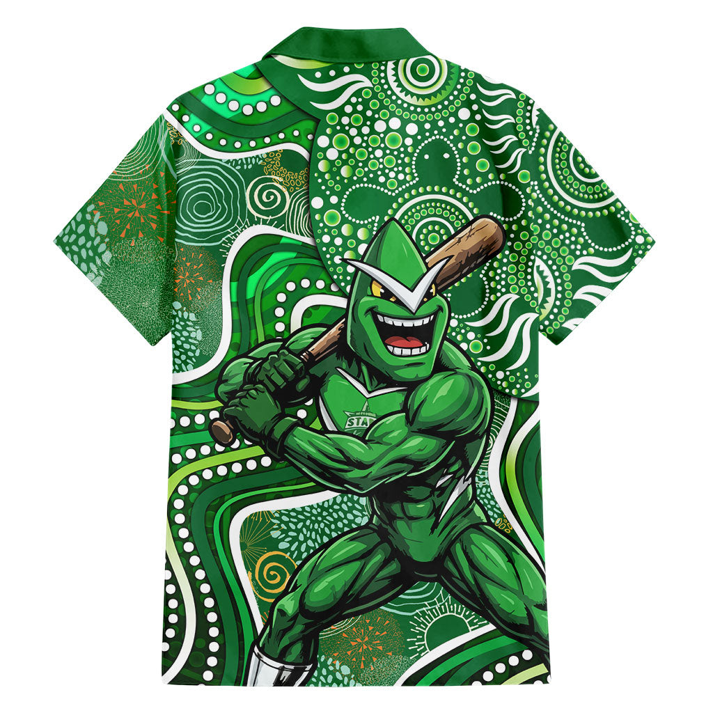 Melbourne Stars Hawaiian Shirt Indigenous Dot Art Superhero Batter Tribal Pattern
