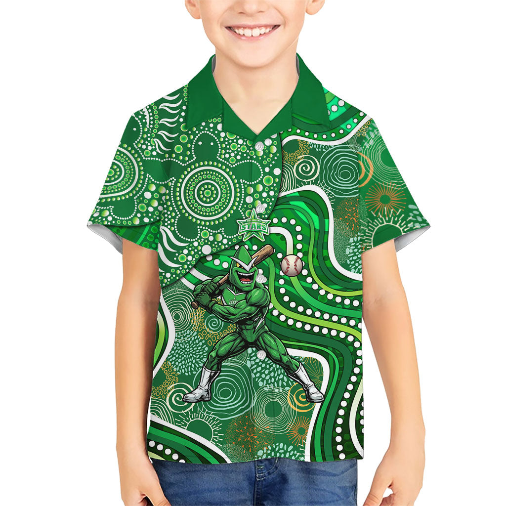Melbourne Stars Hawaiian Shirt Indigenous Dot Art Superhero Batter Tribal Pattern
