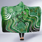 Melbourne Stars Hooded Blanket Indigenous Dot Art Superhero Batter Tribal Pattern
