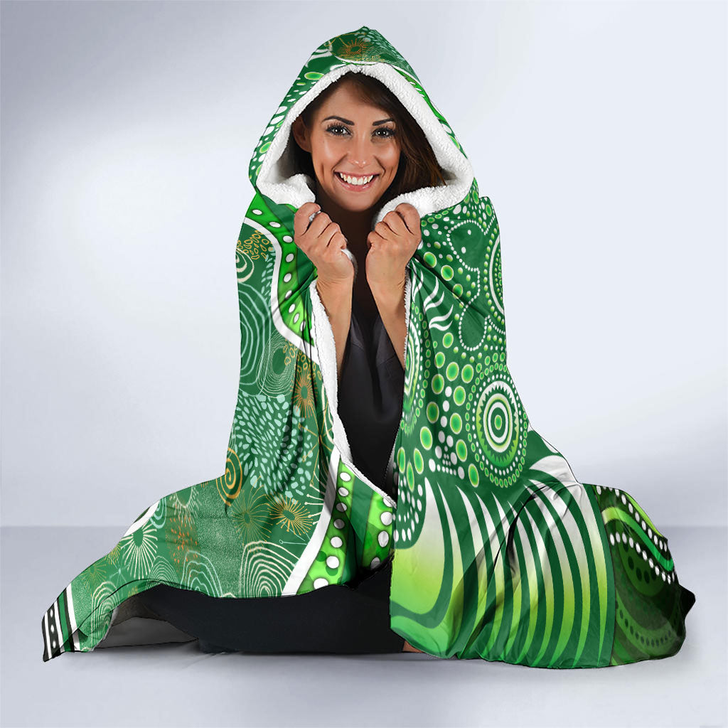 Melbourne Stars Hooded Blanket Indigenous Dot Art Superhero Batter Tribal Pattern