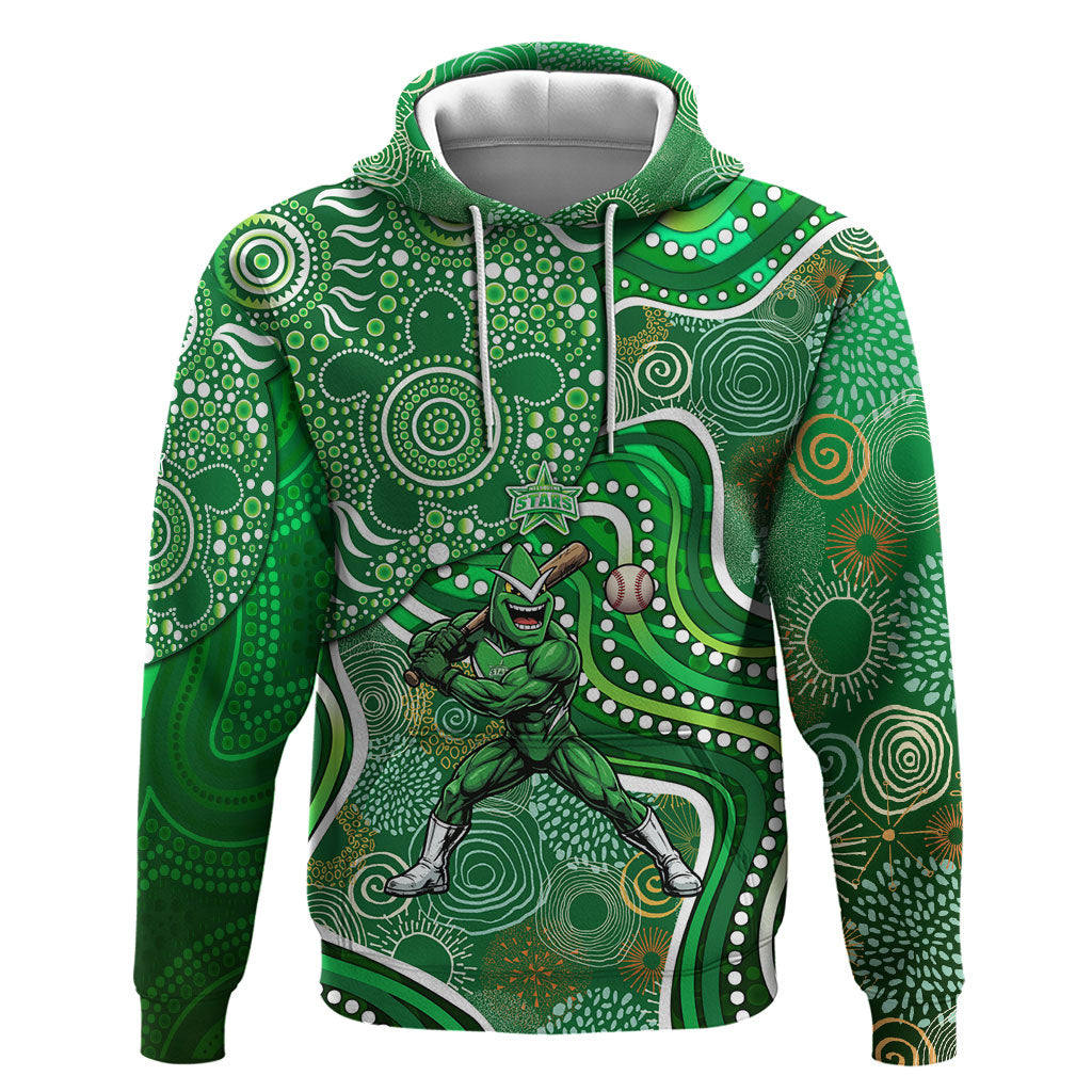 Melbourne Stars Hoodie Indigenous Dot Art Superhero Batter Tribal Pattern