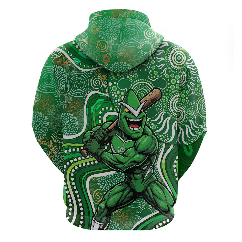 Melbourne Stars Hoodie Indigenous Dot Art Superhero Batter Tribal Pattern